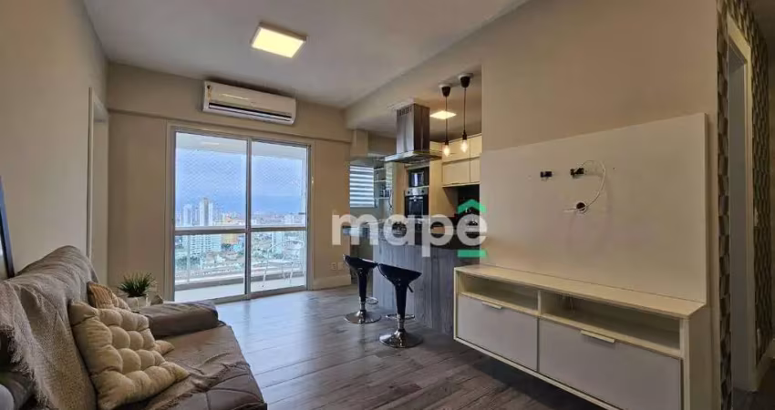 Apartamento com 1 dormitório para alugar, 47 m² por r$ 4.700,00/mês - boqueirão - santos/sp