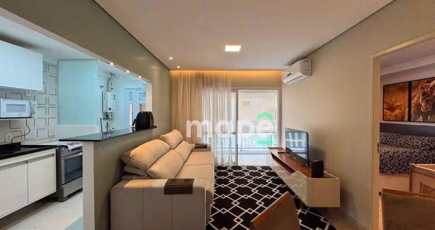 Apartamento com 1 dormitório para alugar, 57 m² por r$ 5.500,00/mês - gonzaga - santos/sp