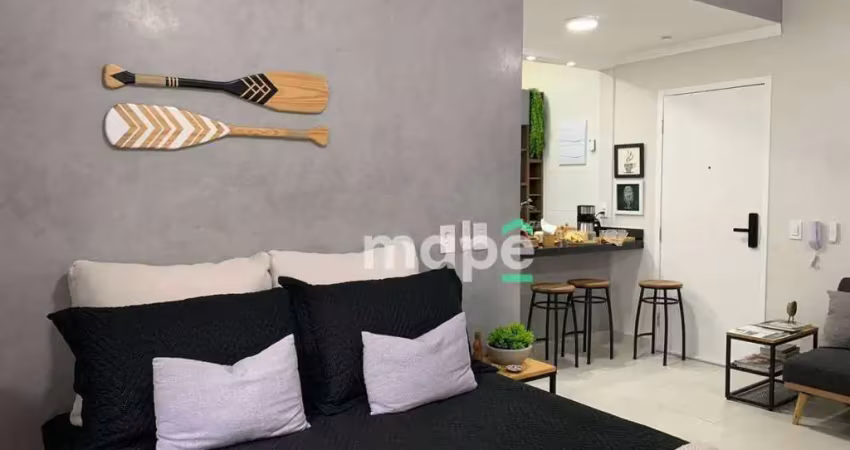 Studio com 1 dormitório à venda, 33 m² por r$ 383.000,00 - aparecida - santos/sp