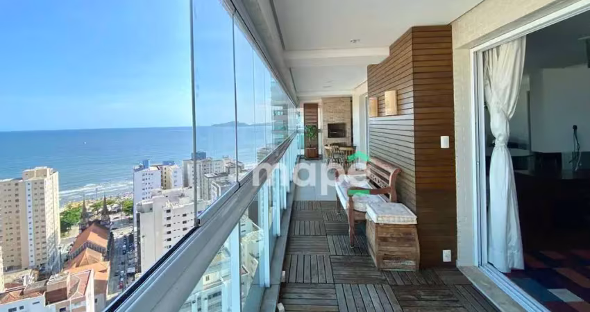 Apartamento com 3 dormitórios para alugar, 194 m² por r$ 21.000,00/mês - embaré - santos/sp