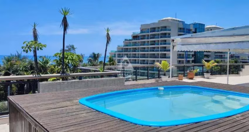 Cobertura à venda no recreio com vista mar, 4 quartos sendo 2 suítes, 3 vagas na garagem