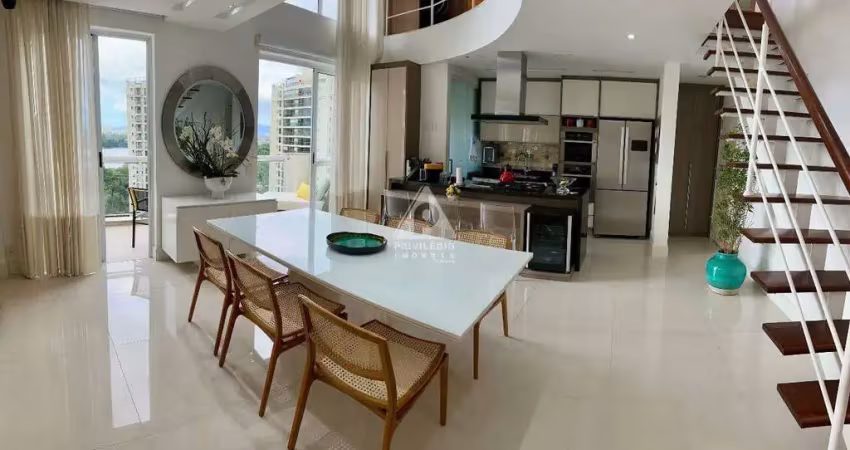 Apartamento duplex à venda, 02 quartos, 01 suíte, 01 vaga, barra da tijuca - peninsula - mandarim