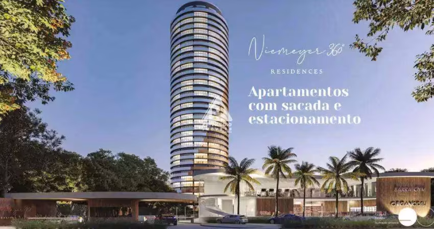 Apartamento tipo estúdio e lazer completo na charmosa torre niemeyer 360 - barra da tijuca