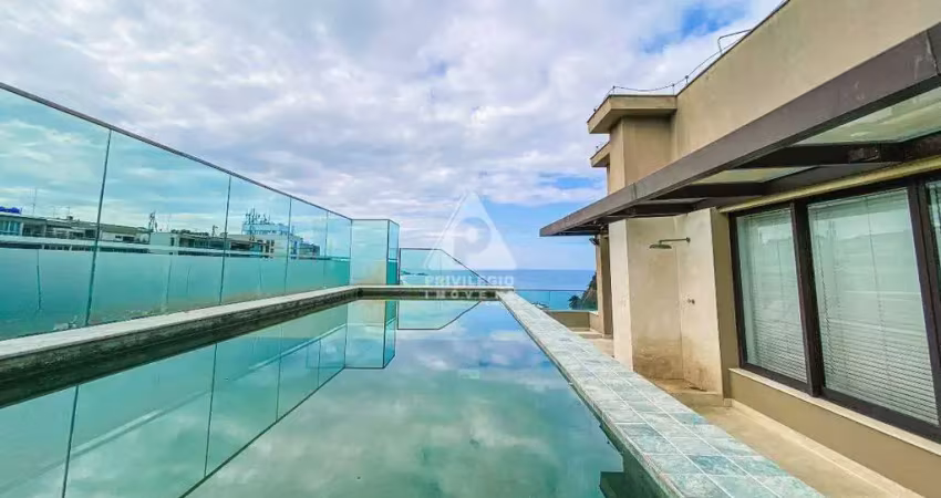 Cobertura à venda, 3 quartos, 3 suítes, 3 vagas, vista mar, leblon - rio de janeiro/rj