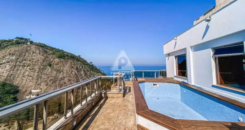 Cobertura linear, vista mar, varanda, piscina, 4 vagas.