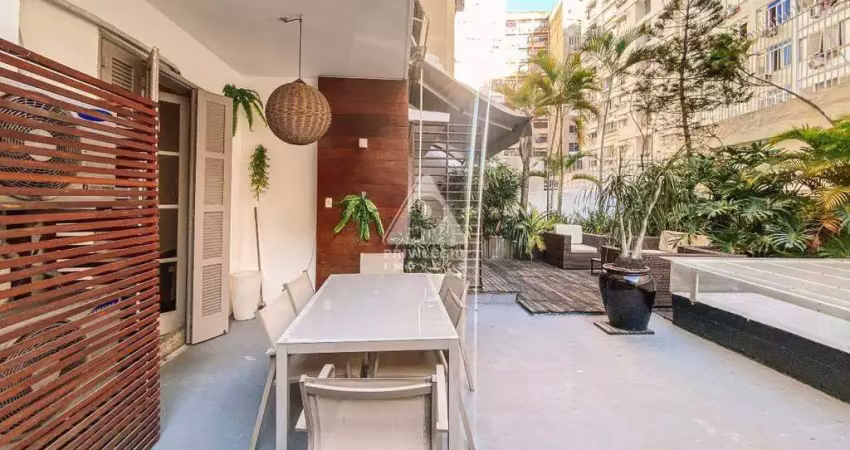 Apartamento garden à venda, 3 quartos, 1 suíte, 1 vaga, copacabana - rio de janeiro/rj