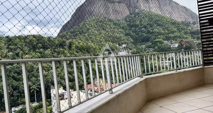 3 quartos com 1 vaga na escritura, 100m² na Gávea, varandão, vista deslumbrante