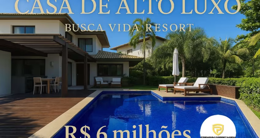 Casa 4 suítes + gabinete  mobiliada Busca Vida Resort