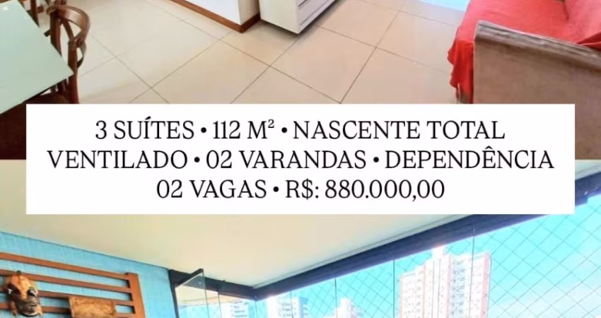 Lindo Apartamento 3 Suítes à Venda na Pituba – Nascente Total | 112 m²