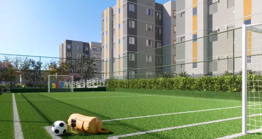 Apartamentos 2 quartos, com vaga, condomínio com elevador, área de lazer na taquara