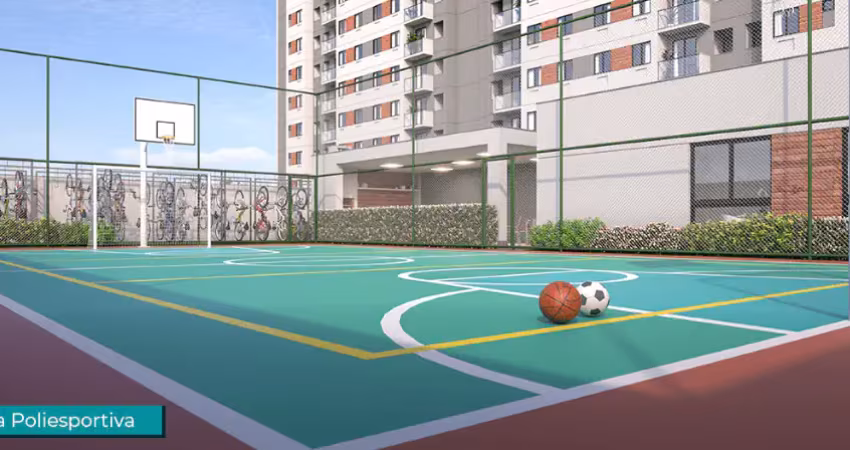 Apartamentos 50m² 2 quartos com varanda, 1 suíte, 1 vaga, condomínio fechado com piscina na cobertura em irajá