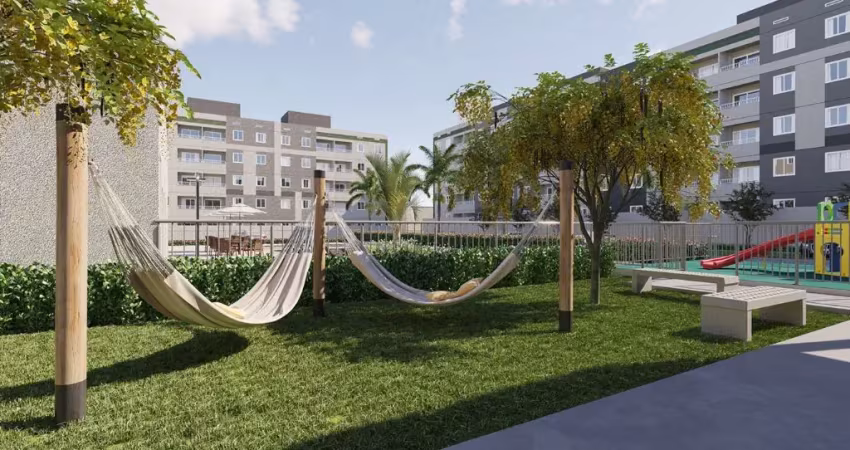 Apartamentos 45m² 2 quartos, varanda, condomínio com elevador, área de lazer completa em campo grande