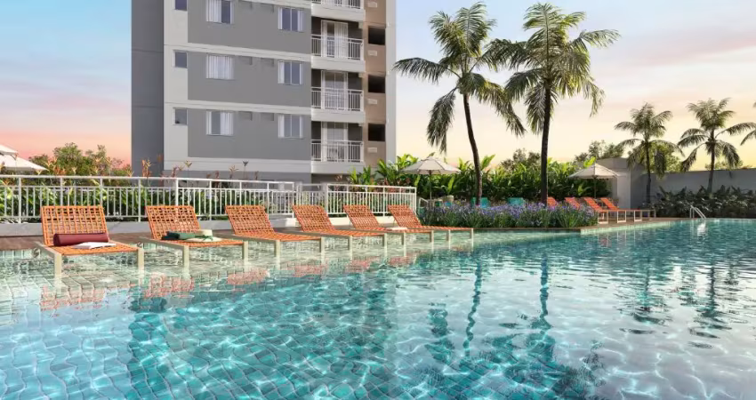 Apartamentos 55m² 2 quartos, 1 suíte, varanda, condomínio com elevador e área de lazer em irajá