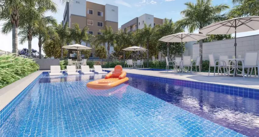 Apartamentos 42m² 2 quartos com varanda gourmet, bairro planejado em condomínio fechado em campo grande