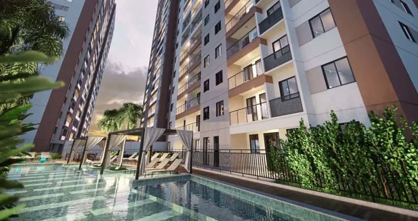 Apartamentos 53m² 2 quartos com suíte, varanda, condomínio fechado, área de lazer no centro de nova iguacu