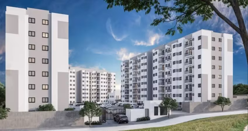 Lançamento de apartamentos 46m² 2 quartos com varanda, sem vaga para carro, condomínio fechado e área de lazer em campo grande