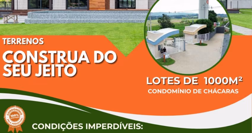 Terrenos de 1000mts para sua chacrinha!!!