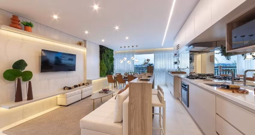 Apartamento pronto de 74 metros quadrados com 3 dormitórios e lavabo, vaga livre e determinada..
