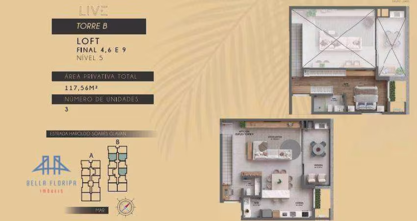 Loft com 1 dormitório à venda, 117 m² por R$ 1.702.000,00 - Cacupé - Florianópolis/SC