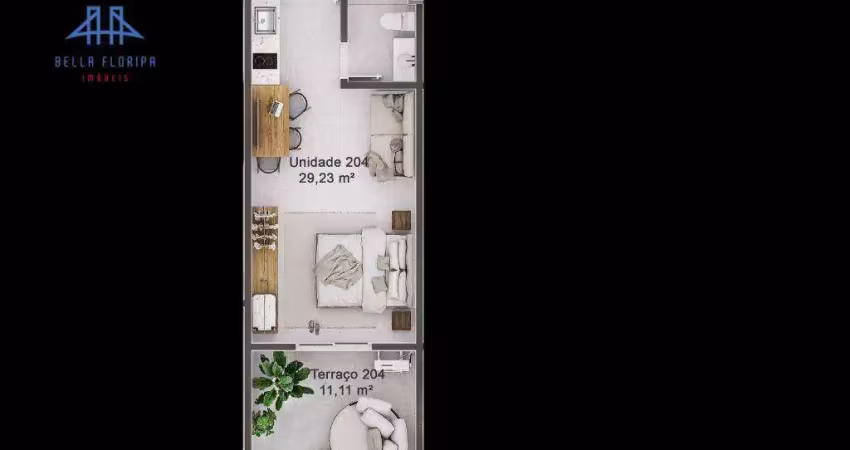 Studio com 1 dormitório à venda, 29 m² por r$ 387.000 - santo antônio de lisboa - florianópolis/sc