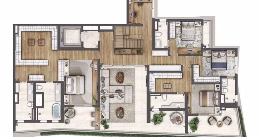 Duplex para venda possui 512 metros quadrados com 4 quartos em Liberdade - São Paulo - SP