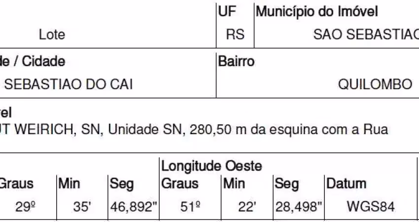 Oportunidade única em sao sebastiao do cai - rs | tipo: terreno | negociação: venda online  | situação: imóvel