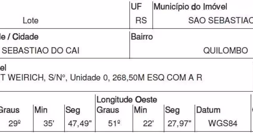 Oportunidade única em sao sebastiao do cai - rs | tipo: terreno | negociação: venda online  | situação: imóvel