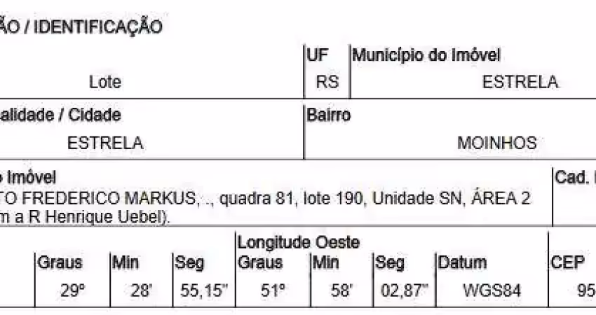 Oportunidade única em estrela - rs | tipo: terreno | negociação: venda online  | situação: imóvel
