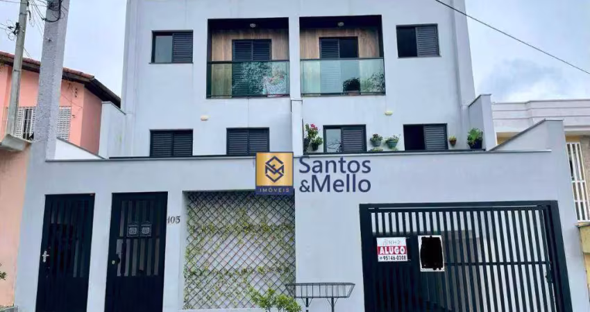 Cobertura com 2 dormitórios para alugar, 88 m² por r$ 2.825,00/mês - vila pires - santo andré/sp
