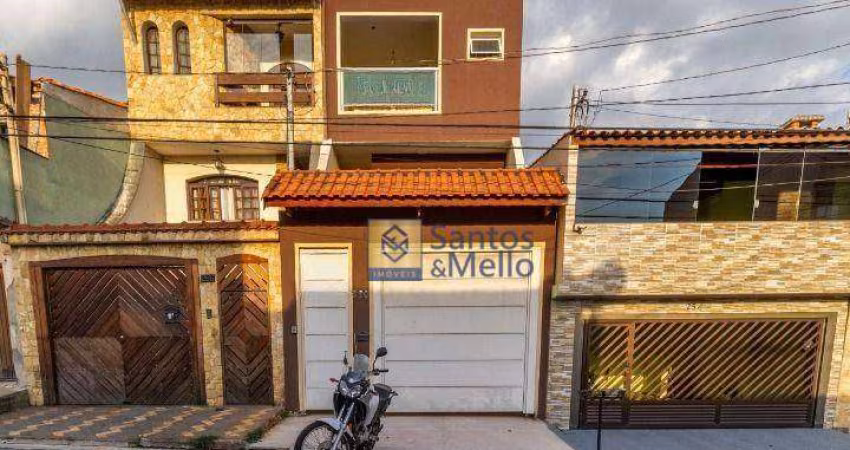 Sobrado com 3 dormitórios, 300 m² - venda por R$ 850.000,00 ou aluguel por R$ 6.627,33/mês - Parque João Ramalho - Santo André/SP