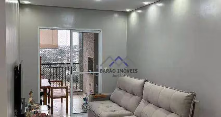 Apartamento à venda com varanda gourmet + churrasqueira no condomínio flex ii - jardim ana maria - jundiaí/sp