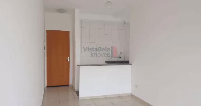 Apto com 2 dormitórios, banheiro, sala ampla, cozinha e área de serviço,