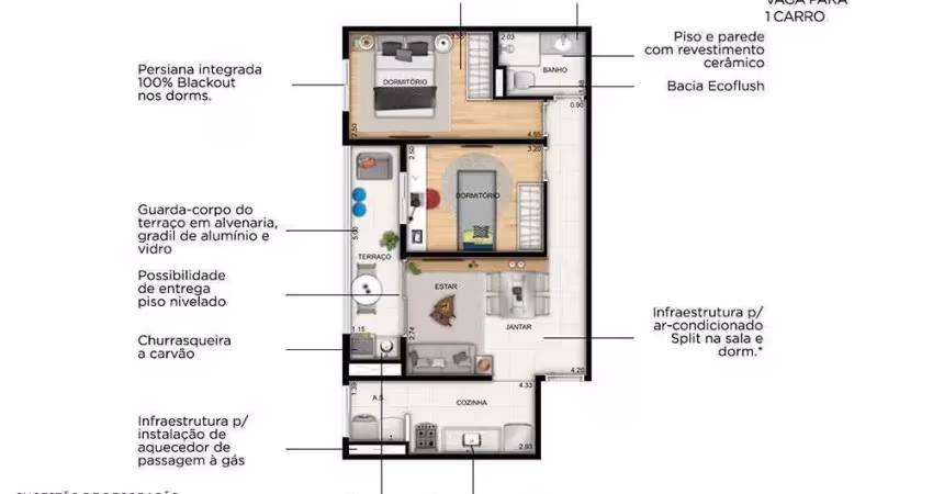 Apartamento à venda, 2 quartos, 1 vaga, centro - são bernardo do campo/sp