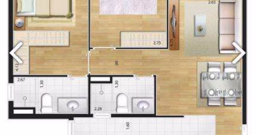Apartamento à venda, 3 quartos, 1 suíte, 2 vagas, Jardim São Caetano - São Caetano do Sul/SP
