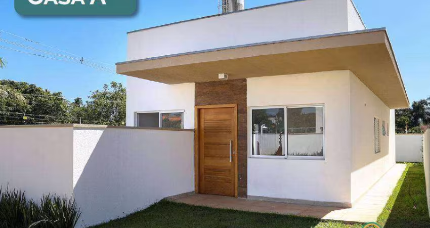 Casa térrea nova, 3 dormitorios(1suíte) quintal, estilo moderno condominio