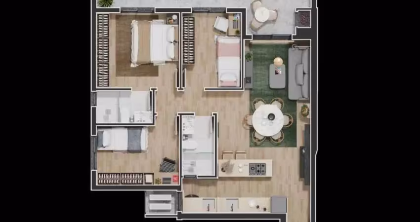 Apartamento com 2 quartos, anita garibaldi - joinville