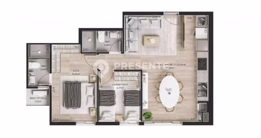 Apartamento com 2 quartos à venda no América, Joinville 