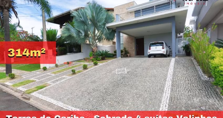 Terras do Caribe, sobrado, 4 suítes, escritório, banheira, piscina