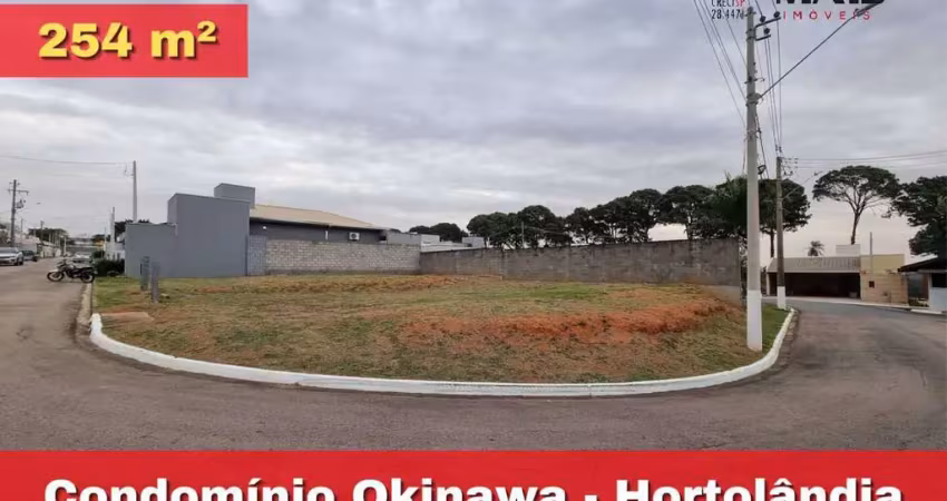 Terreno de esquina 254m² no condomínio okinawa em hortolândia