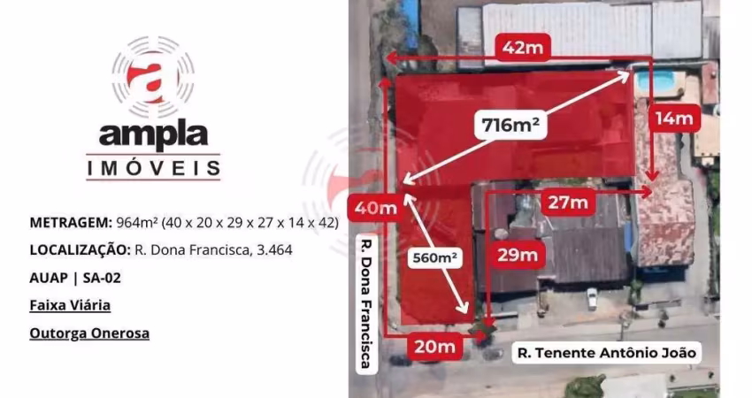 Terreno à venda na Rua Dona Francisca, 3464, Saguaçu, Joinville