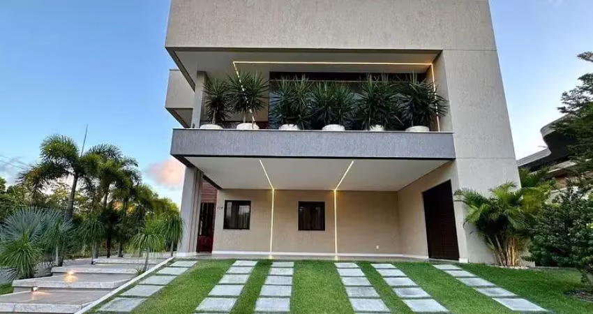 Casa 493m²,  condomínio alphaville fortaleza, porteira fechada, mobiliada e projetada,  6 suítes, piscina, jacuzzi, energia solar, suíte com hidromassagem…  6 vagas