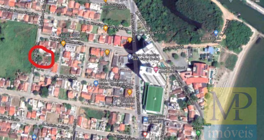 Terreno à venda, 416 m² por R$ 550.000,00 - Praia Alegre - Penha/SC