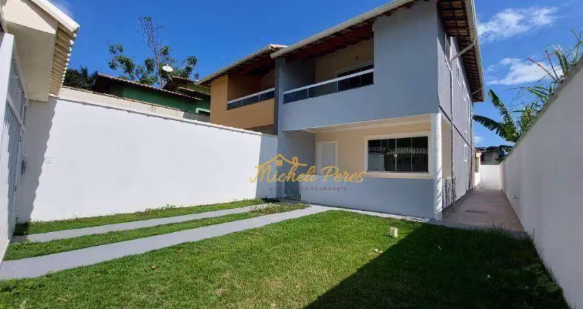 Excelente casa duplex meio lote com quintal, área gourmet, 4 quartos, à venda, 130 m² - extensão novo rio das ostras/centro - rio das ostras/rj