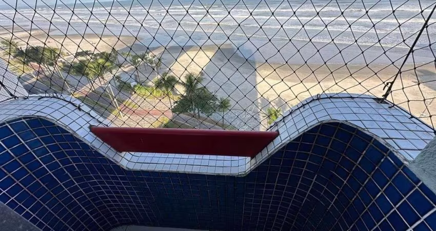 Apartamento em Praia Grande de frente ao mar com 02 dorm com sacada no Flórida.