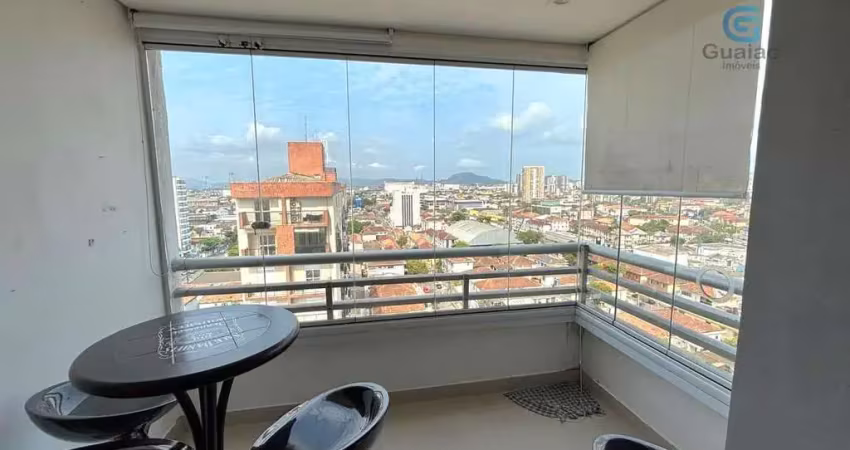 Alugo apartamento 01 dormitório, mobiliado, lazer completo na cobertura, 01 vaga de garagem, próximo da unimes/unilus, encruzilhada, santos.