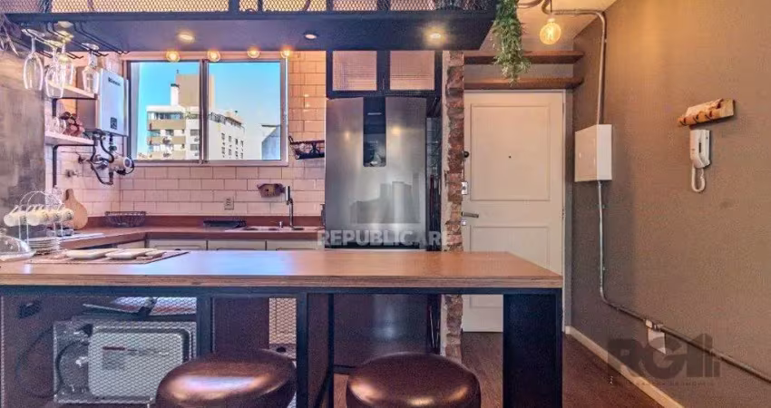 Studio mobiliado para comprar,  1 vaga, no bairro rio branco.