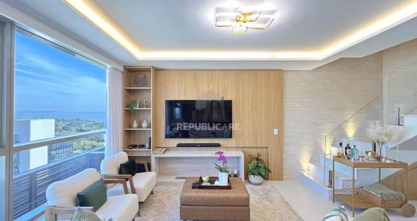 Lindíssimo apartamento Duplex, semi mobiliado, andar alto de 2 dormitórios vaga