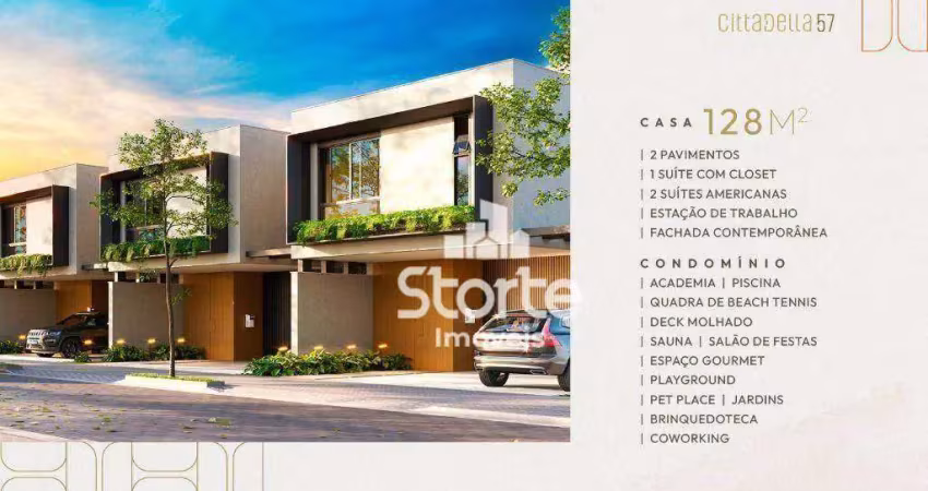 Casa estilos sobrados à venda, 128m² a partir de r$ 1.127.896 - condomínio cittadella 57 - uberlândia/mg