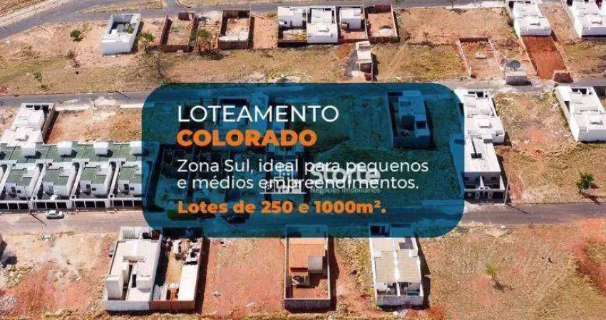 Terrenos à venda, 250m² e 1.000m² sendo a partir de r$ 172.500 - colorado - uberlândia/mg