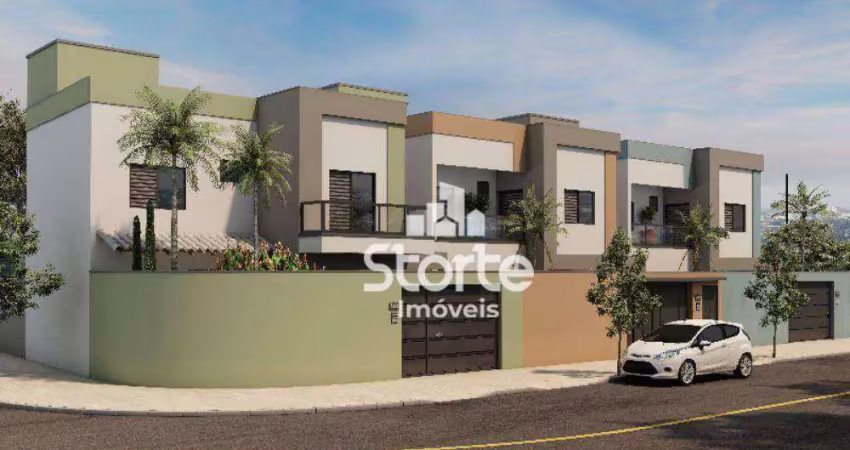 Casa estilo sobrado com 3 dormitórios à venda, 115m² por r$ 580.000 - praça alto umuarama - uberlândia/mg